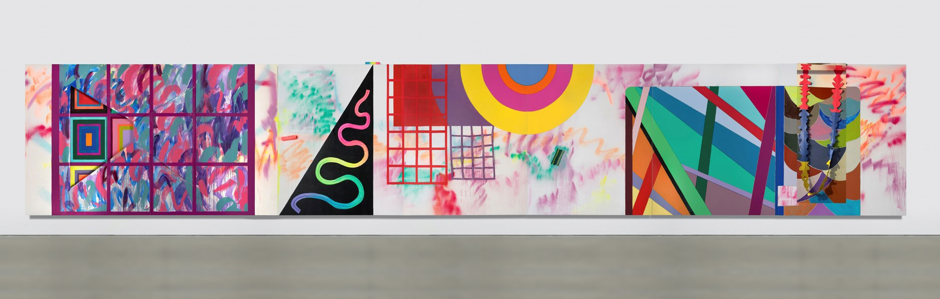 a panoramic view of Sarah Cain's "My favorite season is the fall of the patriarchy" 