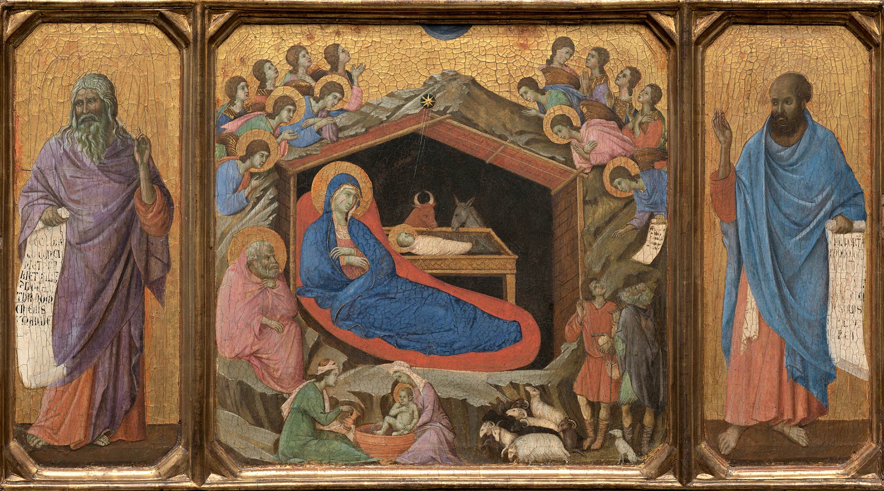 Duccio: The Nativity with the Prophets Isaiah and Ezekiel