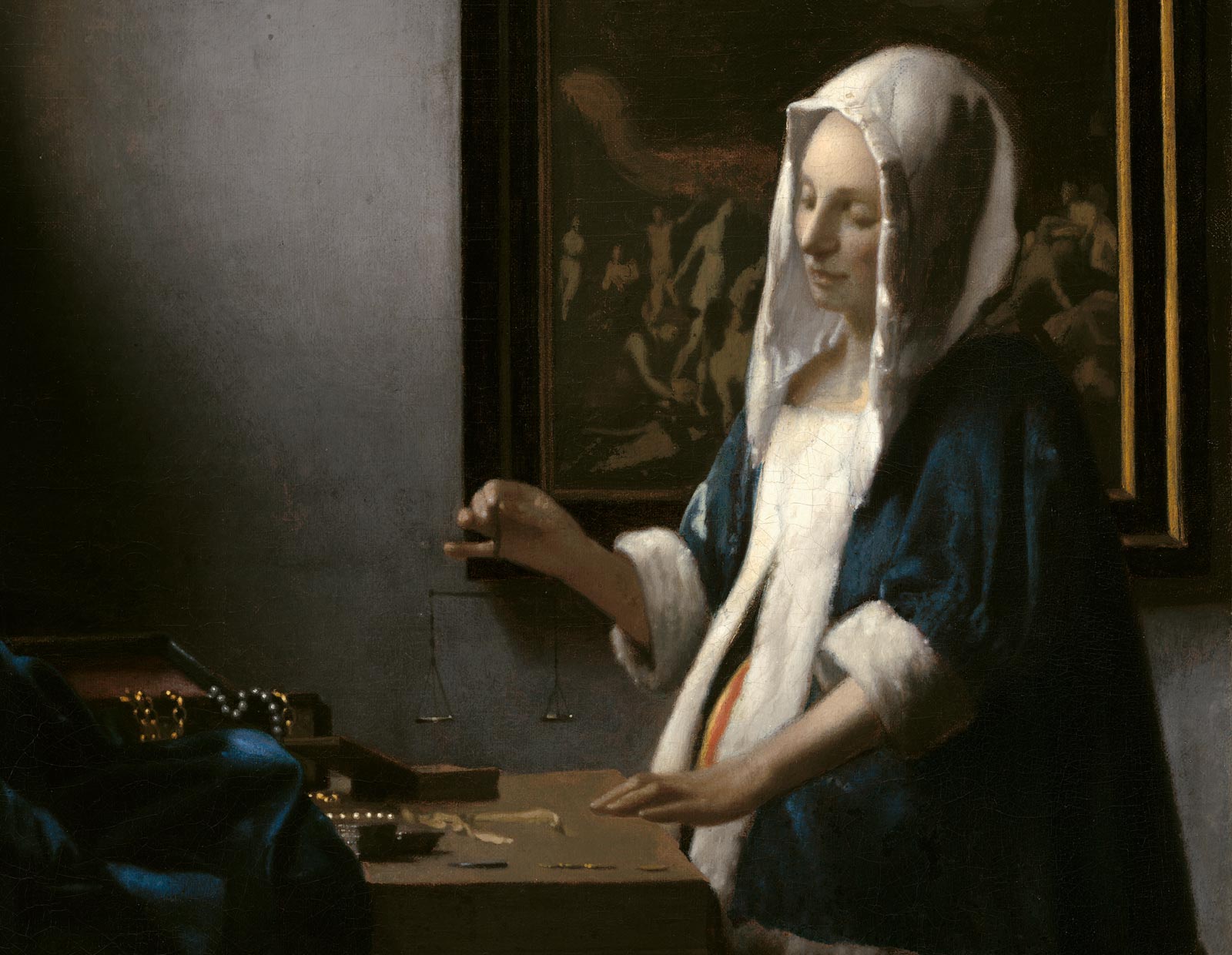 Vermeer: Woman Holding a Balance