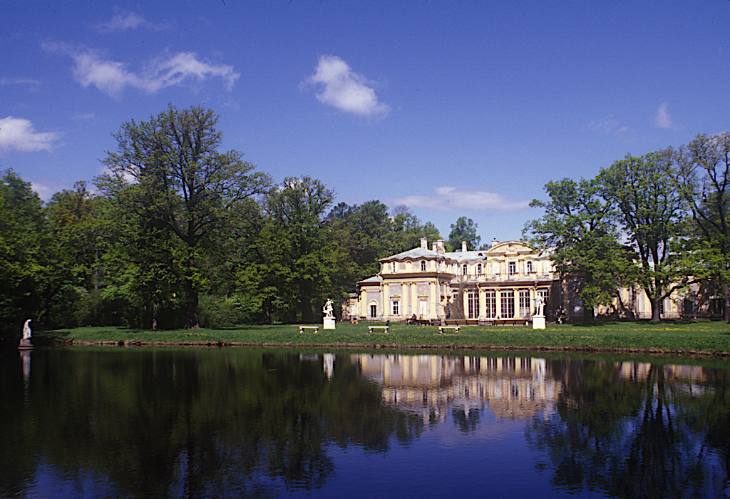 Chinese Palace, view across pond. Color slide, 1998, copyright William Craft Brumfield
